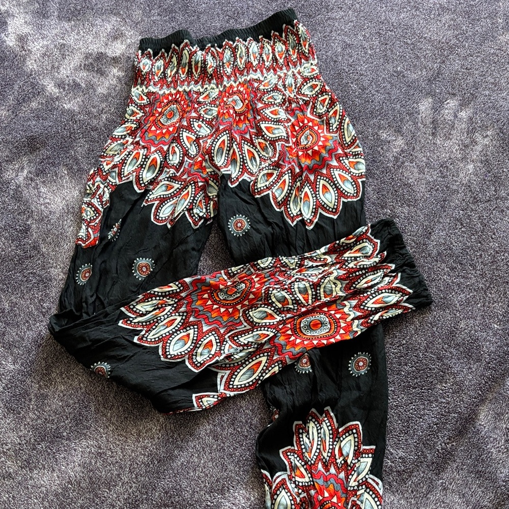 Bohemian Floral Print Pants